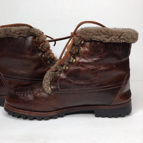 Cole Haan Vintage Brown Leather Insulated Lace Up Women's Ankle Boots - Picture 6 of 15